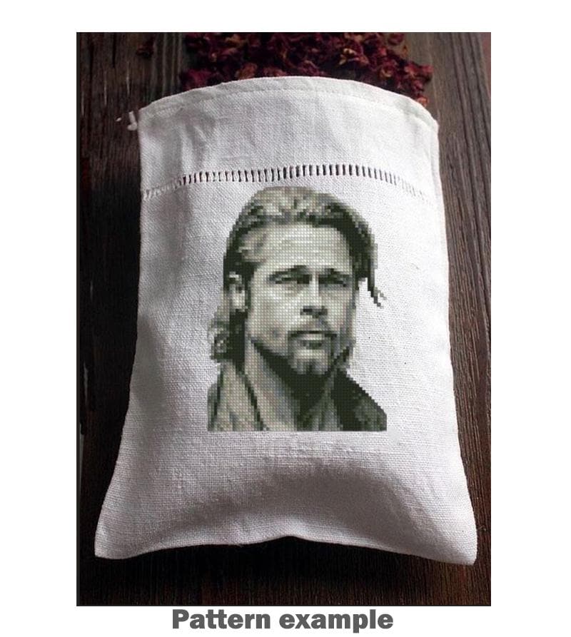 Mini Hollywood Movie Star Portrait Cross Stitch Pattern PDF, Realistic Male Celebrity Inspired Embroidery Design, Classic Cinema Wall Art - NuttyHappyHobby