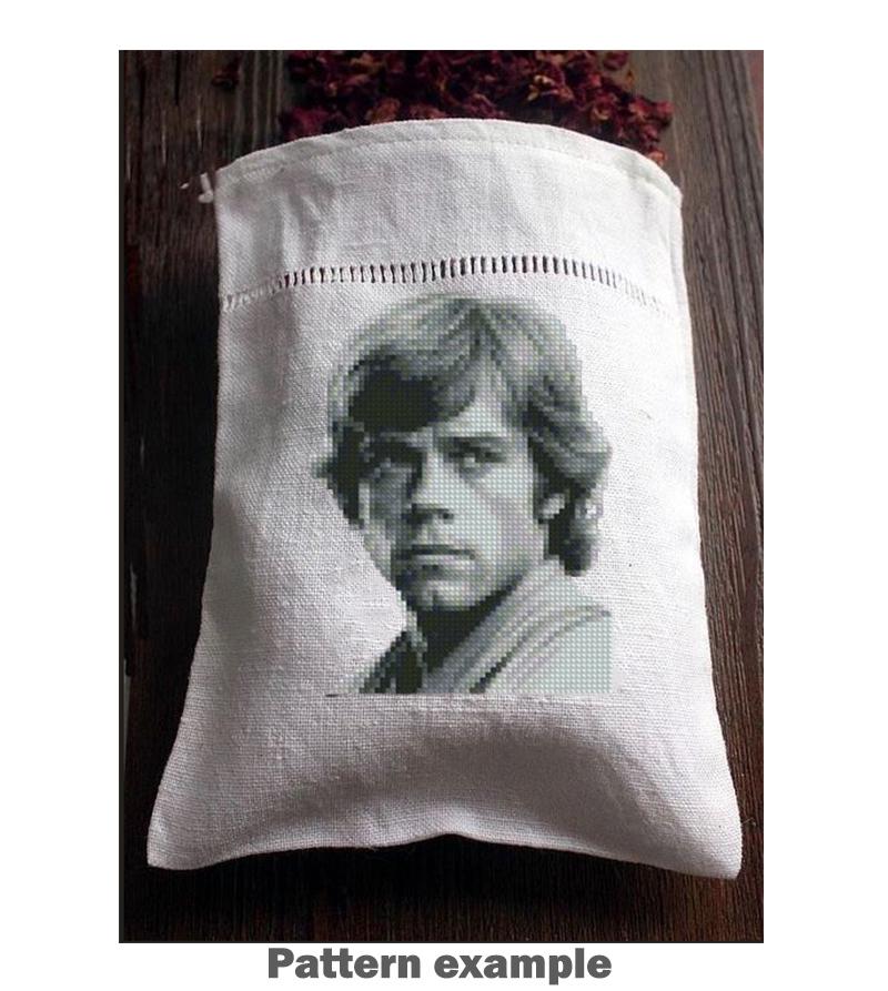 Mini Sci-Fi Hero Portrait Cross Stitch Pattern PDF, Iconic Space Movie Inspired Embroidery Design, Classic Retro Cinema Wall Art, download - NuttyHappyHobby
