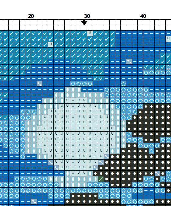 Moon Lake Cross Stitch Pattern PDF, Night Landscape Embroidery Design, Forest River Moonlight Modern Cross Stitch Digital Download pdf - NuttyHappyHobby