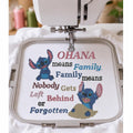 Ohana Family Quote Machine Embroidery Design, Cute Blue Alien Cartoon, Nobody Gets Left Behind, PES DST JEF, Instant Download - NuttyHappyHobby