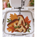 Porcini Mushroom Machine Embroidery Design, Autumn Boletus Mushrooms Fall Leaves, Woodland PES DST JEF File, Instant Download - NuttyHappyHobby