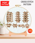 Vertebrae Anatomy Cross Stitch Pattern PDF, Vintage Spine Illustration Embroidery Chart, Human Vertebral Column Medical Art, Doctor Gift - NuttyHappyHobby