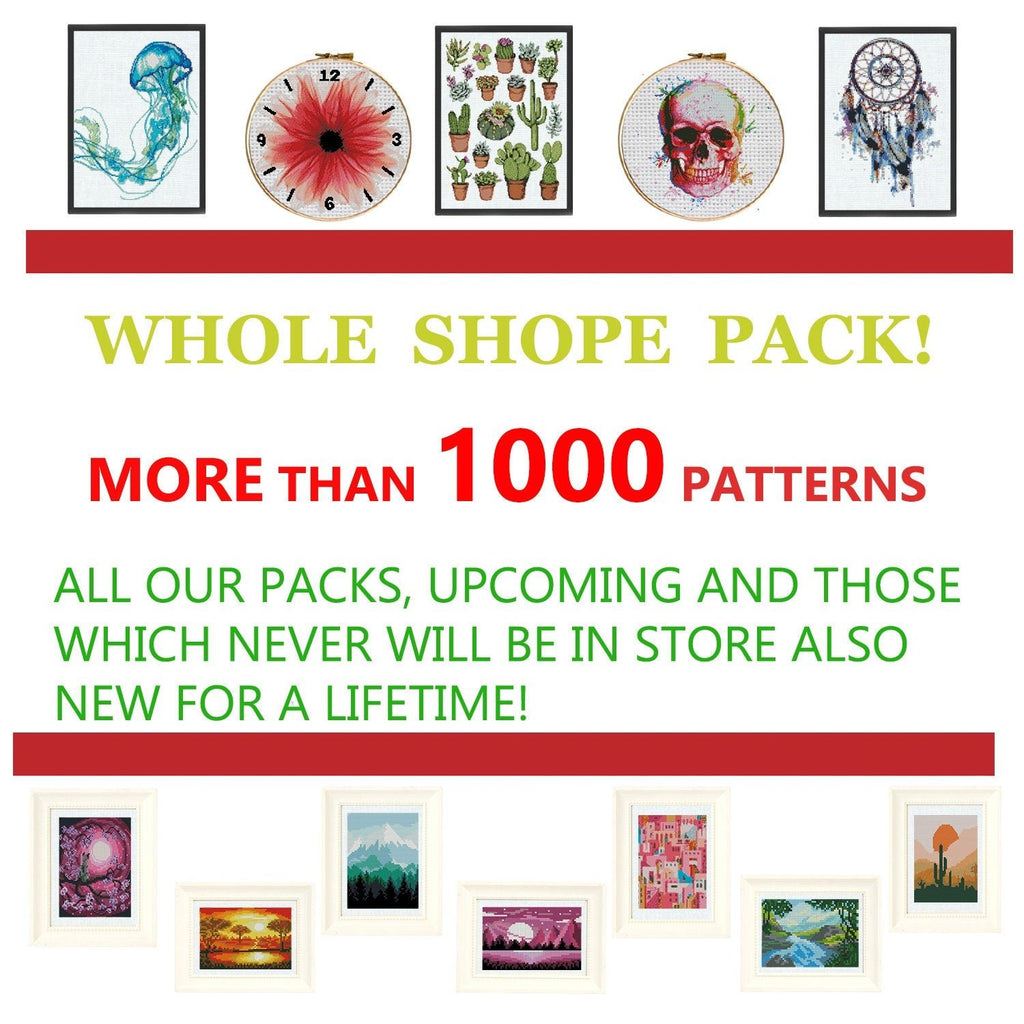 Whole Shop Cross Stitch Patterns Mega Bundle PDF | 500+ Charts | Lifetime Pack | All Designs + Future Releases | Instant Download - NuttyHappyHobby