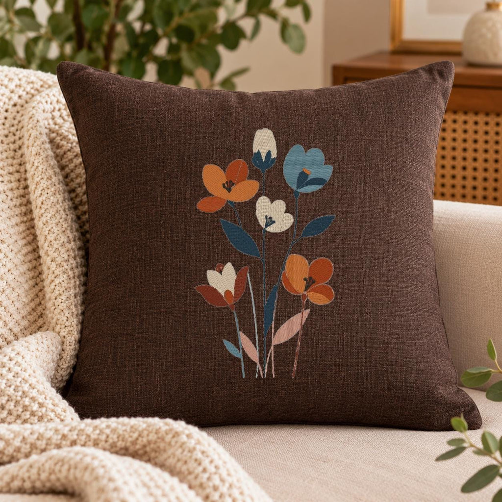 Wildflower Machine Embroidery Design, Minimalist Boho Floral Bouquet, Modern Botanical Flowers PES DST JEF, Instant Download - NuttyHappyHobby