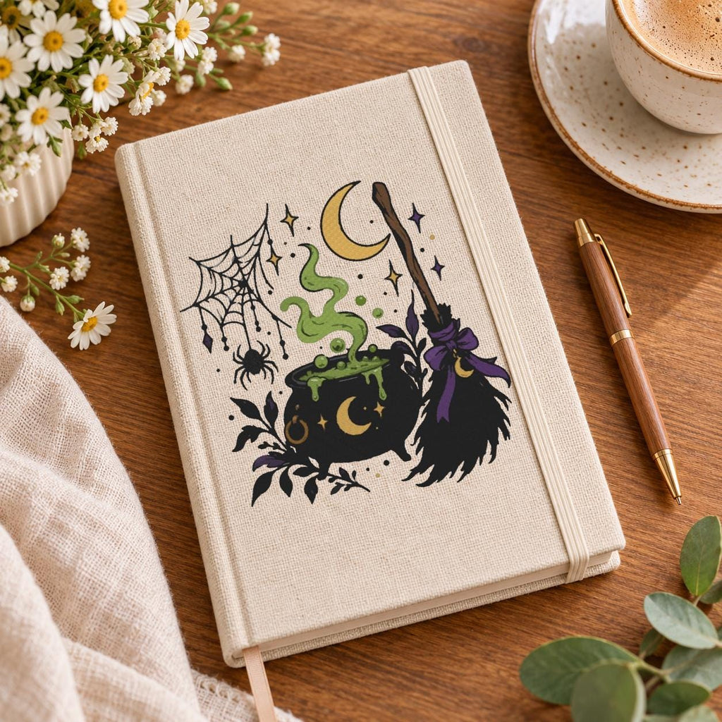 Witch Cauldron Machine Embroidery Design, Halloween Magic Potion Broom Spider Web, Gothic Witch PES DST JEF, Instant Download - NuttyHappyHobby