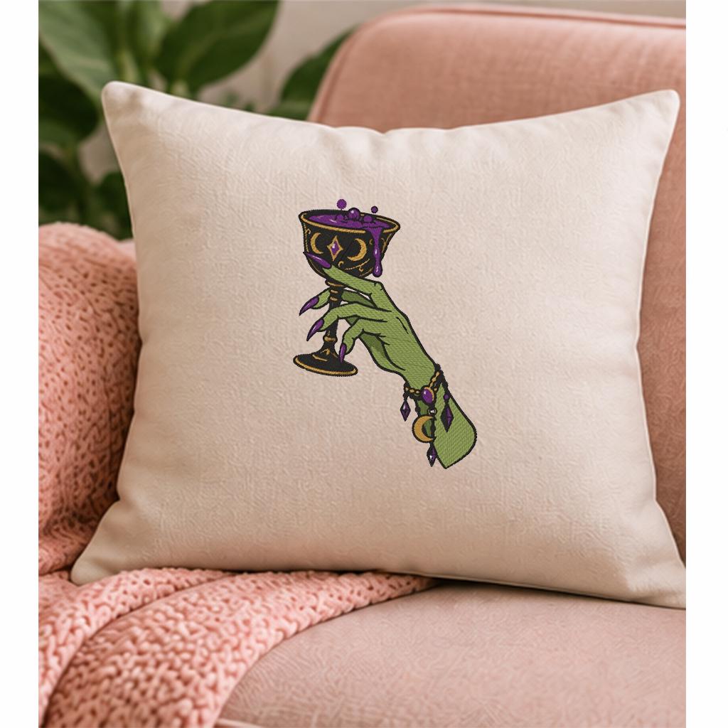Witch Hand Potion Goblet Machine Embroidery Design, Halloween Gothic Witch Chalice, Magic Potion PES DST JEF, Instant Digital Download - NuttyHappyHobby