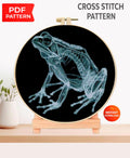 X - Ray Frog Cross Stitch Pattern Pdf, Anatomical Frog Embroidery Chart, Toad Skeleton Pattern, Modern Blackwork Hoop Art, Instant Download - NuttyHappyHobby
