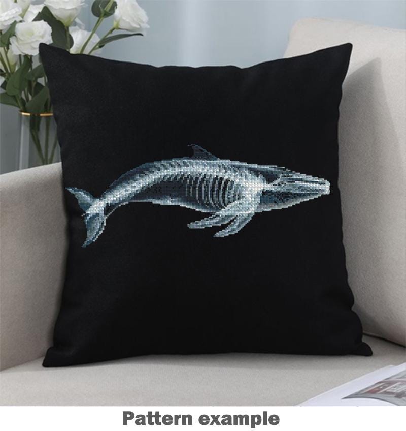 X - Ray Whale Cross Stitch Pattern PDF, Anatomical Whale Skeleton Embroidery Chart, Marine Biology Art, Ocean Science Needlepoint, Download - NuttyHappyHobby