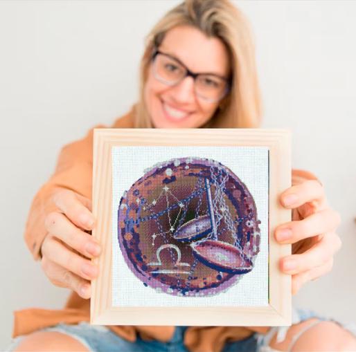 Zodiac Cross Stitch Patterns Bundle | 12 Astrology Signs Hoop Set | Celestial Horoscope PDF Charts | Modern Mini Cross Stitch Download - NuttyHappyHobby